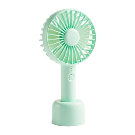 Portable Personal Small Table/Desk/Handheld Fan Rechargeable 3 Speeds Green